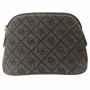 Dooney & bourke vtg black gray cosmetic bag pouch